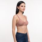 Women's Brown Cotton Blend Regular Bralette Bra, भूरा, small