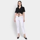 Ladies' 100% Cotton Crop  Top, काला, small