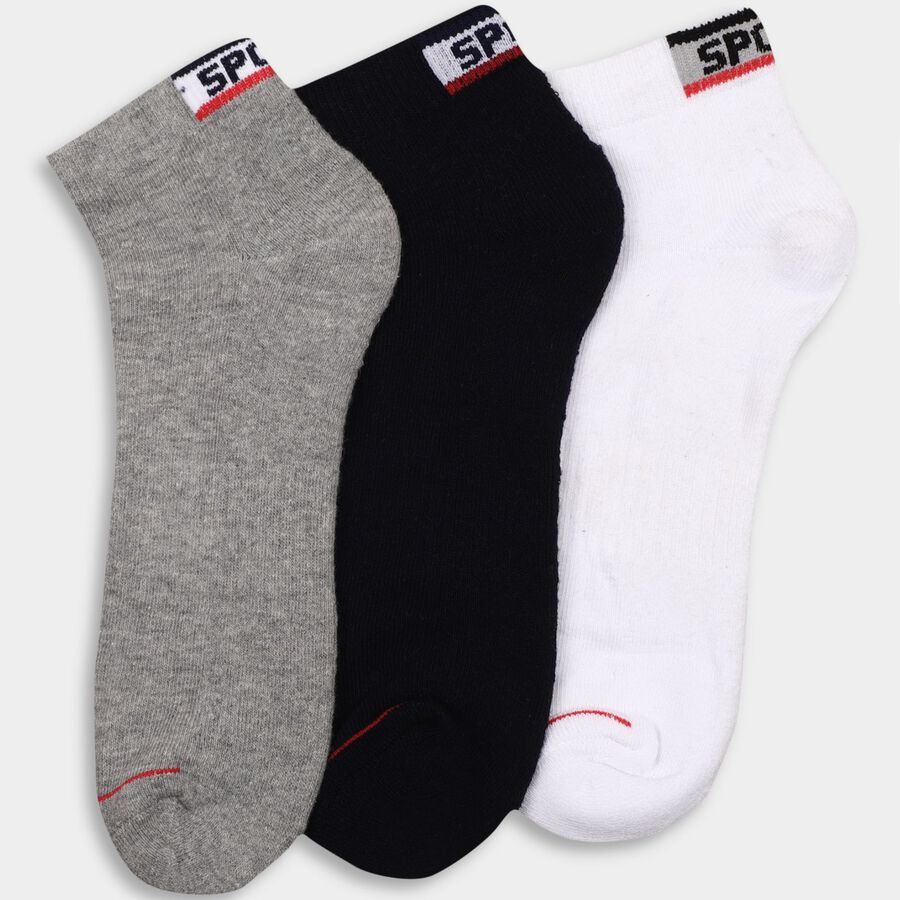 Men's Socks (Pack of 3), Melange Light Grey, large