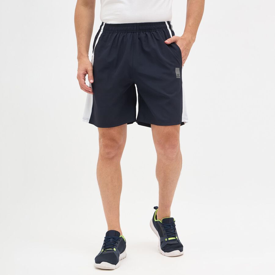 Men's Dark Navy Blue Regular Fit Active Bermuda Shorts, Navy Blue, large image number null