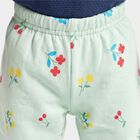 Infants' Mint Green Regular Fit Floral Printed Jogger Pyjama, हल्का हरा, small