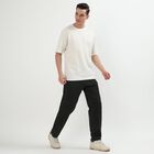 Men's 100% Cotton Slim Fit Casual Trousers, ओलिव, small