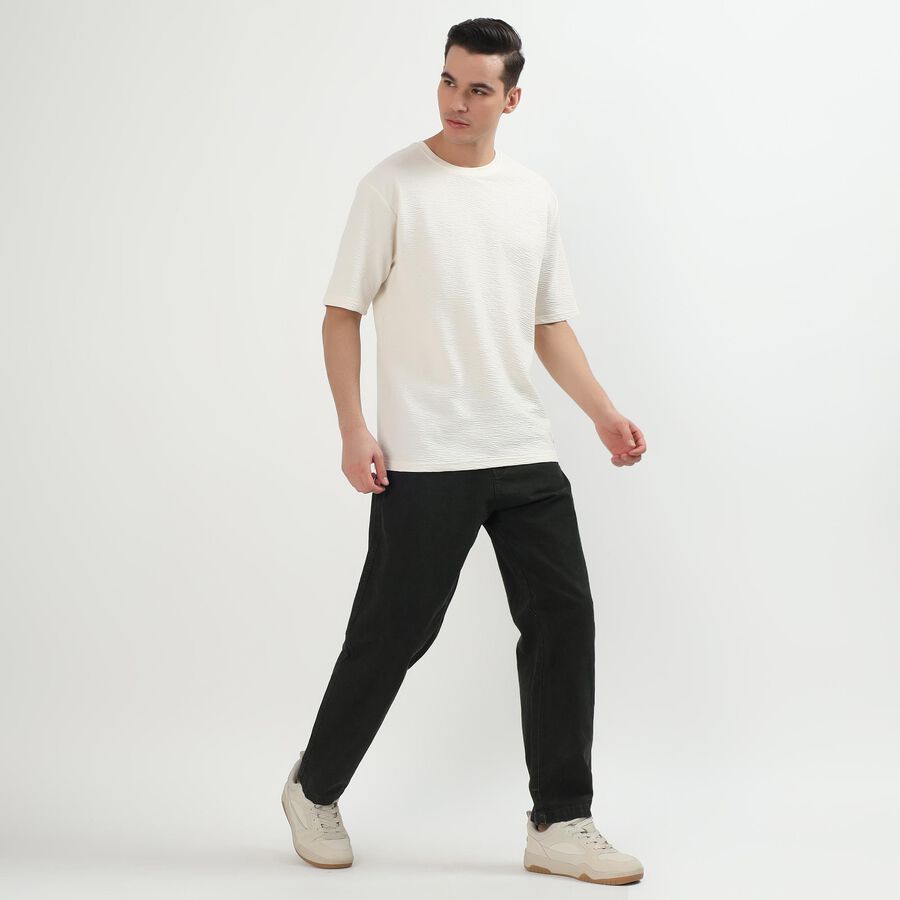 Men's 100% Cotton Slim Fit Casual Trousers, ओलिव, large