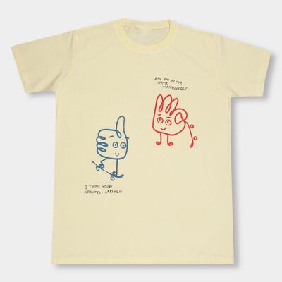 Boys' Bright Yellow Round Neck Printed T-Shirt