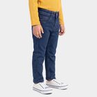 Boys Blue Straight Fit Classic 5 Pocket Jeans, मध्यम नीला, small