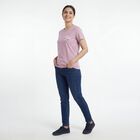 Women's Lilac Round Neck Casual T-Shirt, Lilac, small