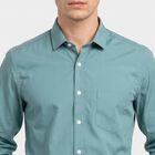 Men's Teal Formal Shirt, टील ब्लू, small