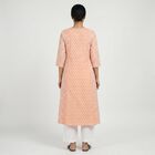 Women's 100% Light Pink Cotton Kurta, हल्का गुलाबी, small