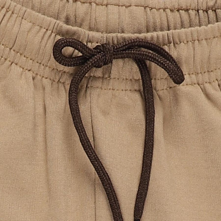 Boys Beige and Brown Color Block Elastic Waist Pyjama, Beige, large image number null