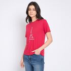 Ladies' Round Neck T-Shirt, रानी (फ्यूशिया), small
