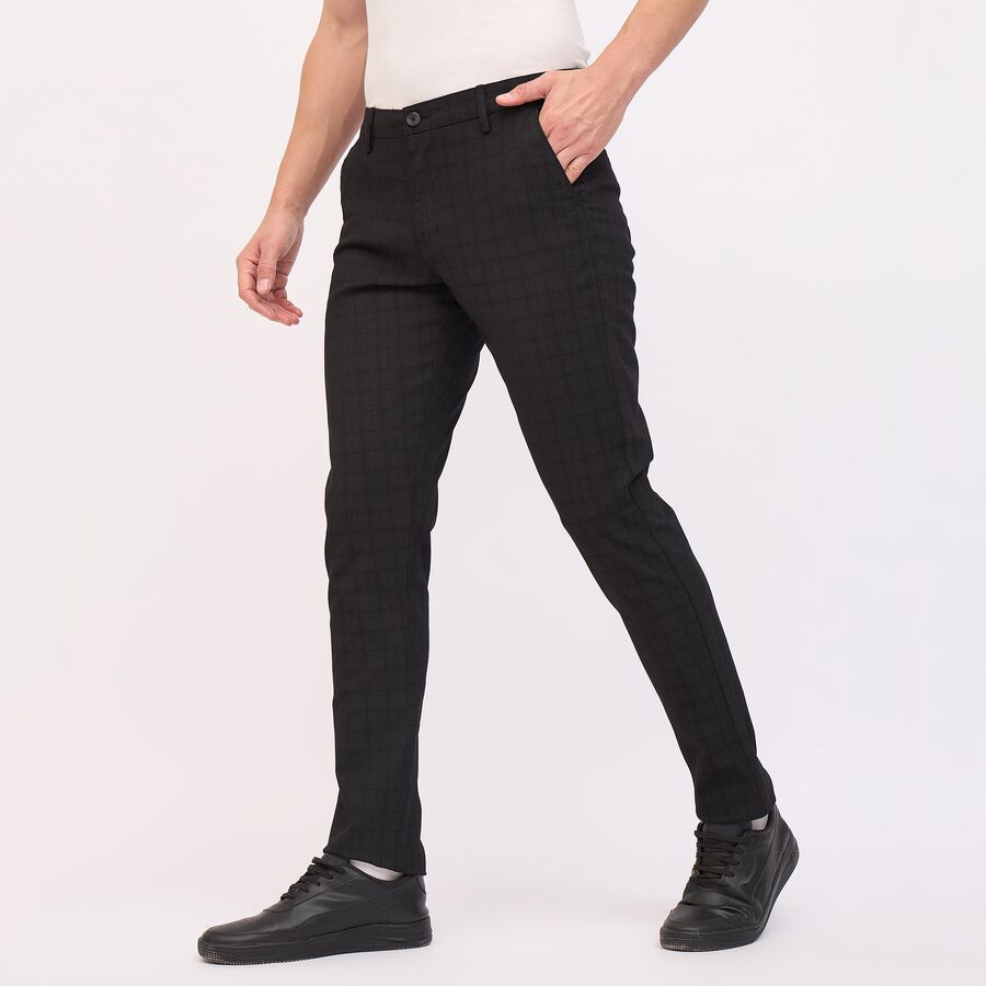 Men's Slim Fit Casual Trousers, Black, large image number null