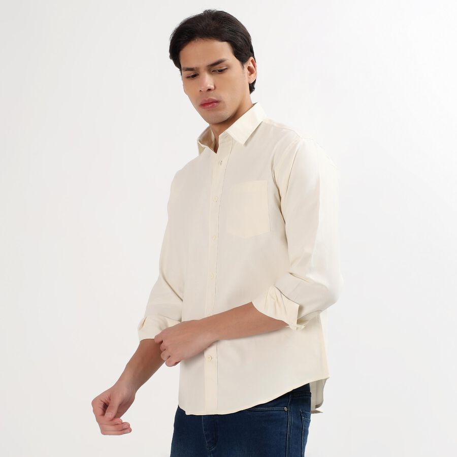 Men's Casual Shirt, ऑफ व्हाइट, large