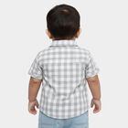 Infants Light Grey Cotton Half Sleeve Classic Casual Shirt, हल्का ग्रे, small