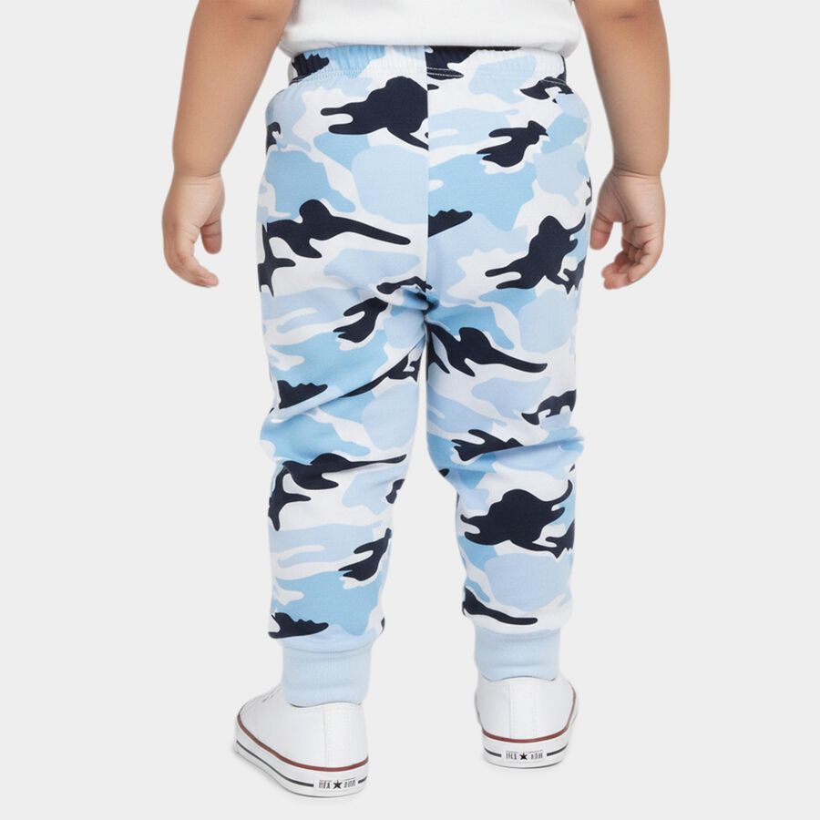 Infants Blue Camouflage Printed Cotton Pyjama, Light Blue, large