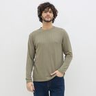 Men's Muted Olive Crew Neck Casual T-Shirt, Olive, small image number null