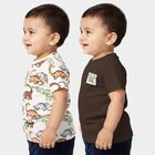Infants Dark Grey Cotton Crew Neck Regular T-Shirt, गहरा ग्रे, small