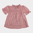 Girls Pink High Neck Romantic Top, गुलाबी, small
