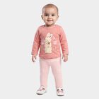 Infants Light Pink Cotton Round Neck Lounge Hipster Set, Light Pink, small