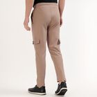 Men's Beige Slim Fit Graphic Print Jogger, Beige, small