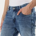 Men's Blue Slim Fit Washed Jeans, Light Blue, small