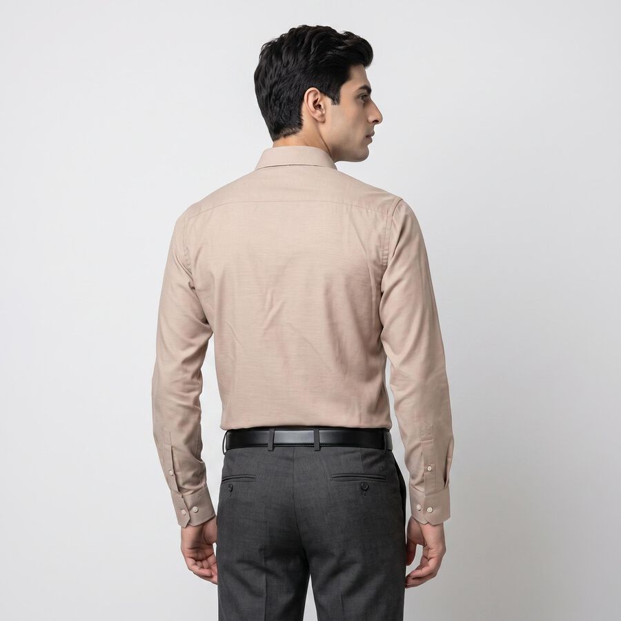 Men's Beige Formal Shirt, Beige, large