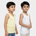 Boys' Multicolour Cotton Round Neck Minimalist Vest, पीला, small
