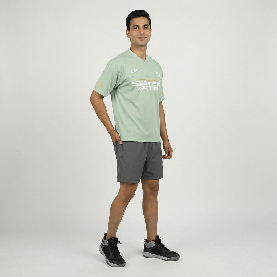 Men's Aqua Athleisure T-Shirt, एक्वा, large