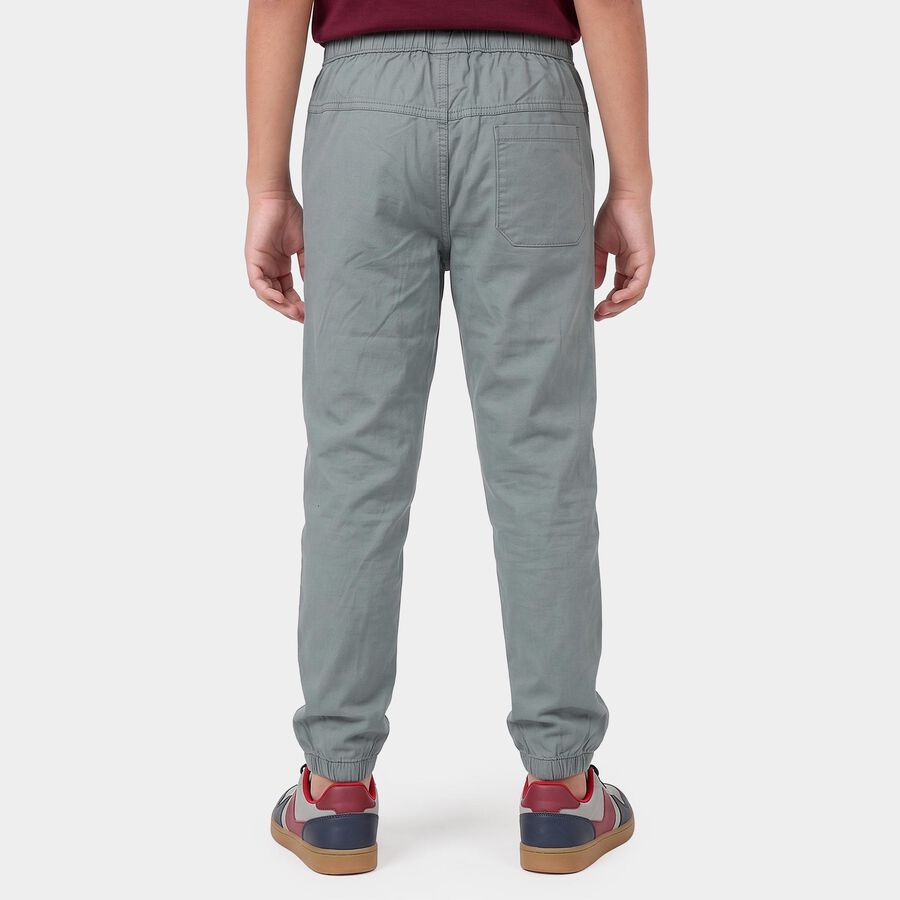Boys Mid Blue Regular Fit Cargo Trousers, मध्यम नीला, large