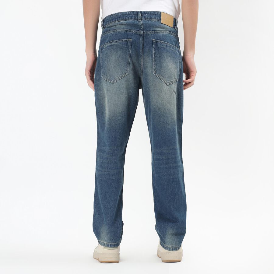 Men's 100% Cotton Jeans, गहरा नीला, large image number null