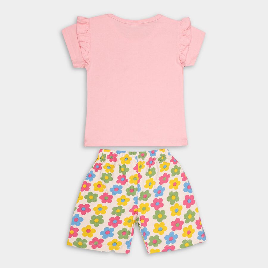 Girls' 100% Cotton Short Set , Light Pink, large image number null