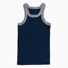 Boys Navy Blue Cotton Round Neck Sleeveless Vest, टील ब्लू, small image number null