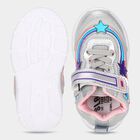 Girls' Silver Velcro Strap Sneakers, सिल्वर, small