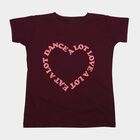 Girls' T-Shirt, वाइन, small