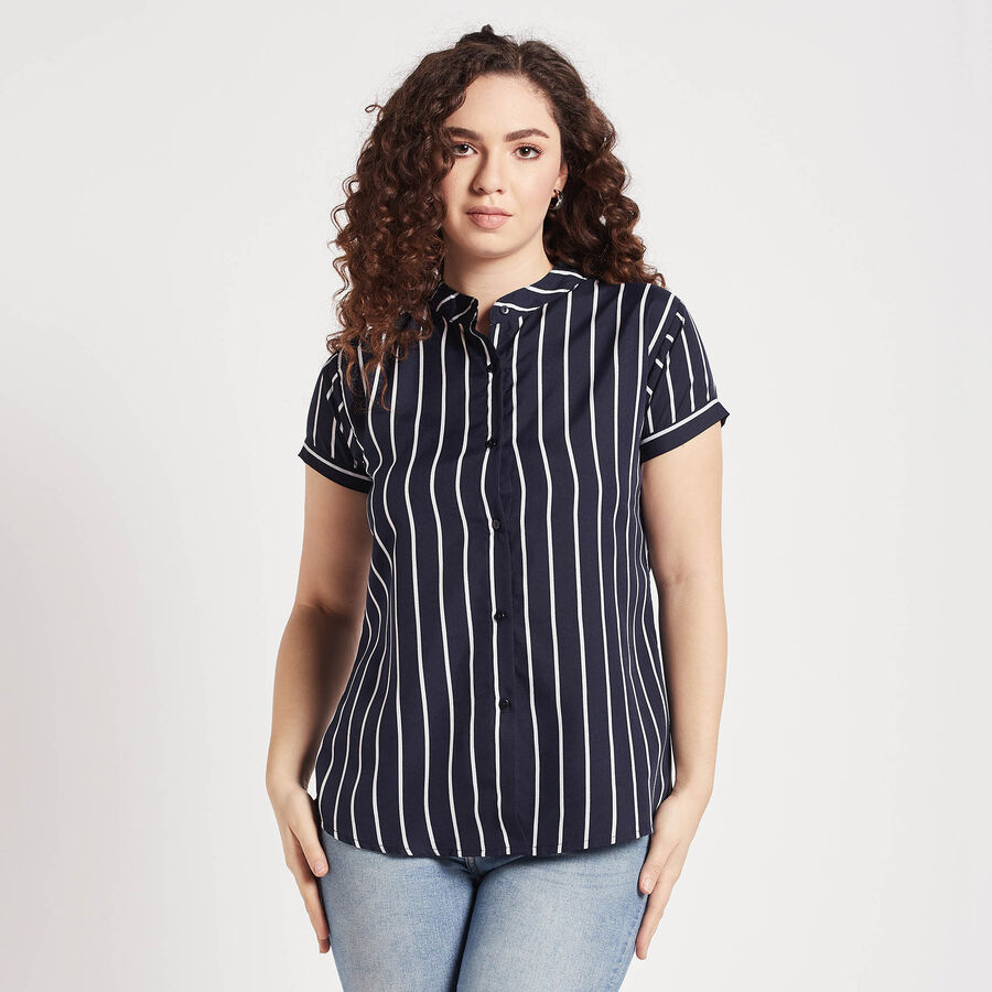 Stripes Shirt, Navy Blue, large image number null