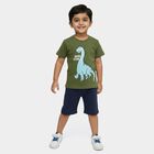 Boys' Half Sleeves T-Shirt, Olive, small