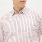 Men's Bright Coral Red Classic Casual Shirt, मूँगा (कोरल), small