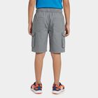 Boys' Light Grey Cotton Relaxed Fit Bermuda Shorts, Light Grey, small