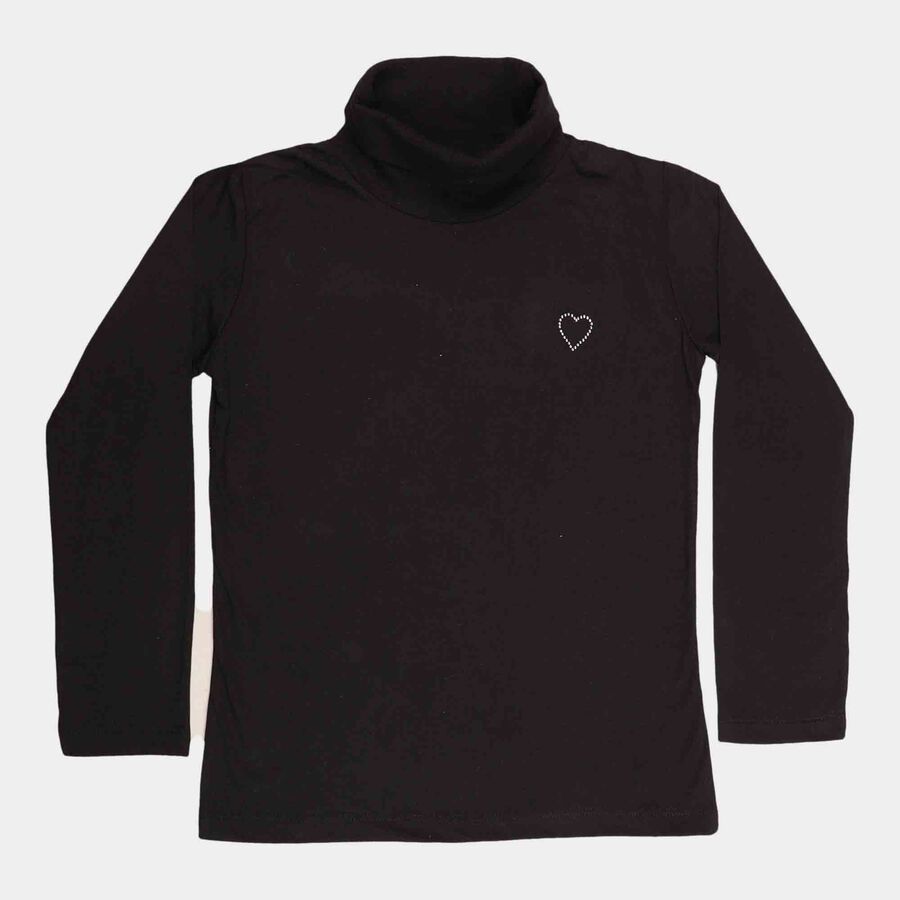 Girls Solid Top, Black, large image number null