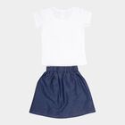 Girls Printed Skirt Top Set, White, small image number null