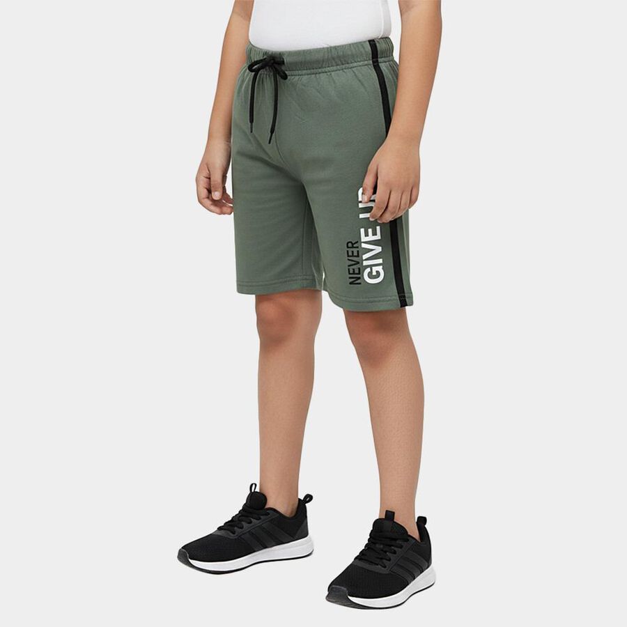 Boys' Light Green Regular Fit Drawstring Bermuda Shorts, हल्का हरा, large