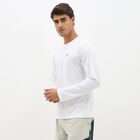 Men's Bright White Round Neck Full Sleeve T-Shirt, White, small image number null