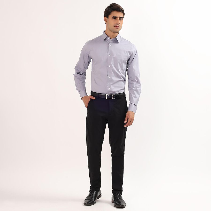 Men's Light Grey Slim Fit Formal Shirt, Light Grey, large image number null