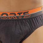 Men's 100% Cotton V-Cut Briefs , Dark Grey, small image number null