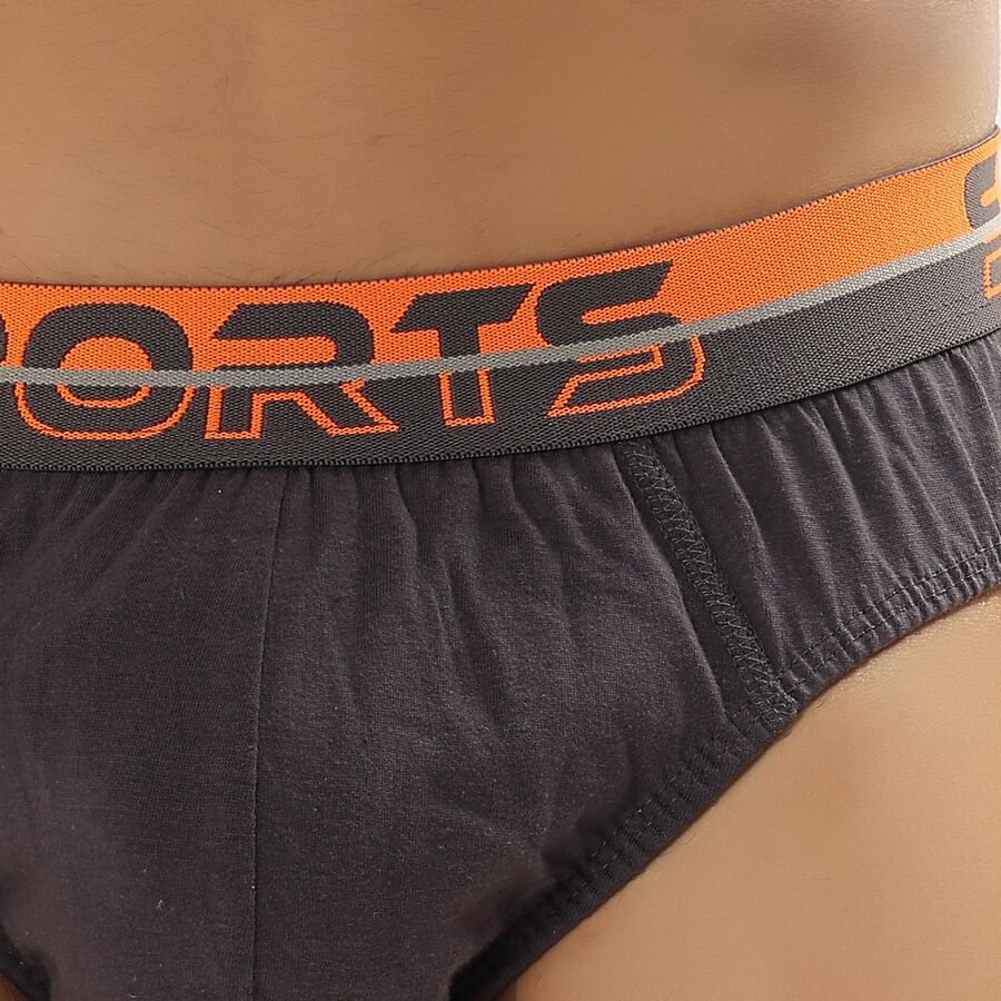 Men's 100% Cotton V-Cut Briefs , Dark Grey, large image number null