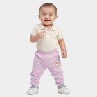 Infants' Lavender Jogger Fit Cartoon Printed Cotton Pyjama, लाइलेक, small