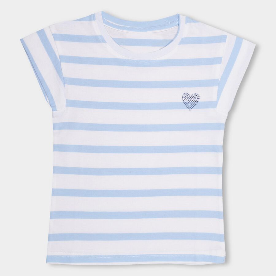Girls' 100% Cotton T-Shirt , सफ़ेद, large image number null