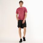 Men's Light Pink Crew Neck Athleisure T-Shirt, Light Pink, small