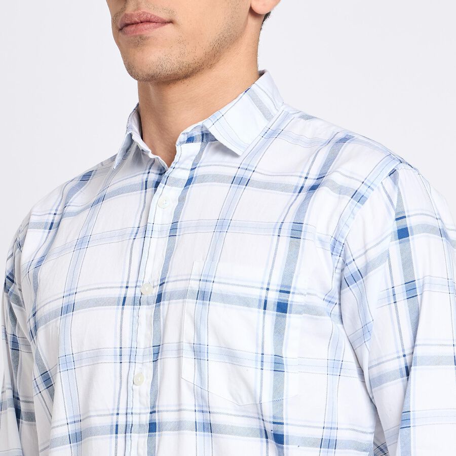 Men's 100% Cotton Casual Shirt, सफ़ेद, large image number null