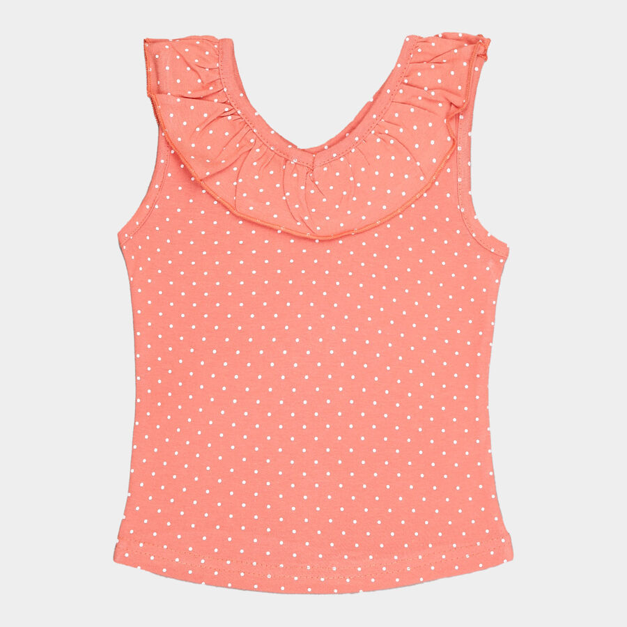Girls Cotton Printed T-Shirt, Coral, large image number null