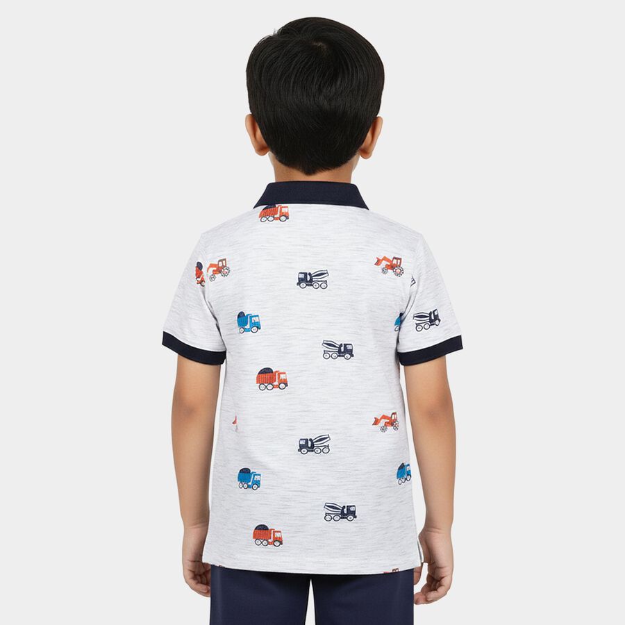 Boys' Half Sleeves T-Shirt, हल्का ग्रे, large